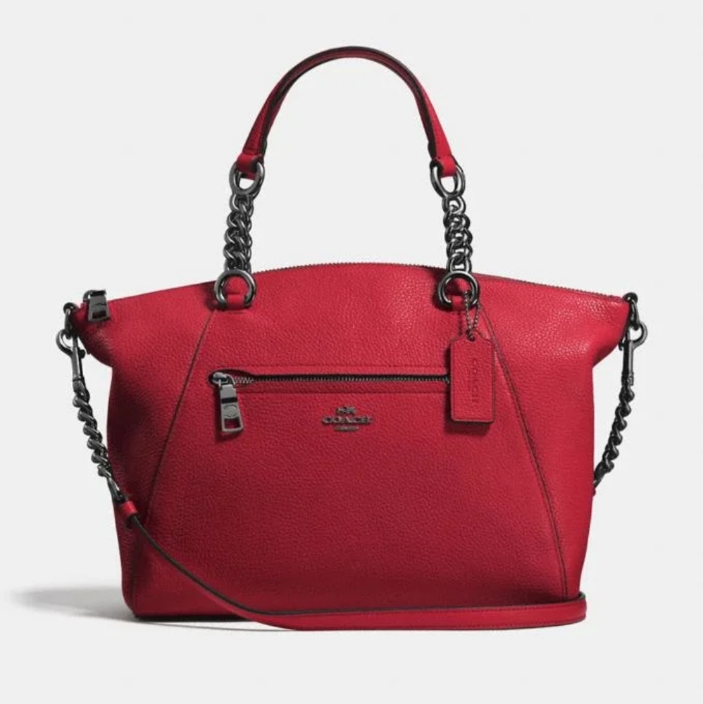 Coach Pebble Chain Prairie Satchel - NWT - Cherry